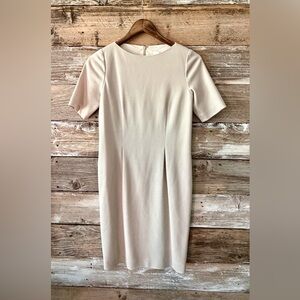 LEGGIADRO Minimalist Sheath Dress Size 2 Luxury Neutral